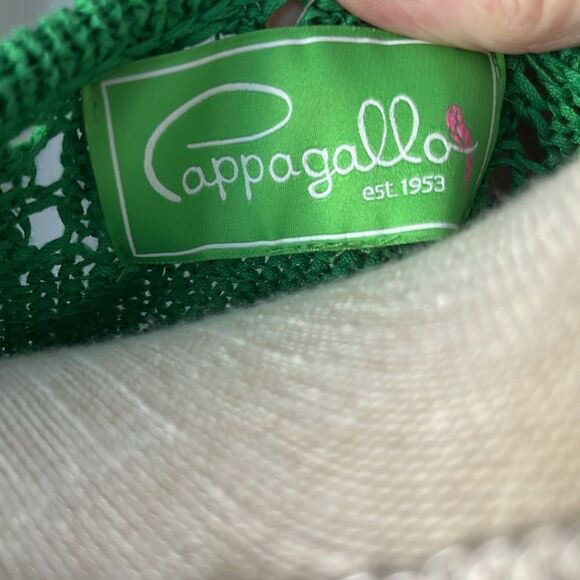 Pappagallo Bright Green Sweater Cotton Blend Fringed 3/4 Sleeves VTG - Picture 2 of 9